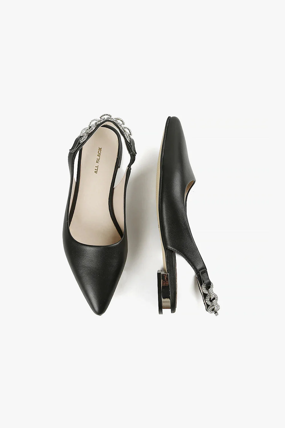 All Black Royal Slingback Flat - Image 5