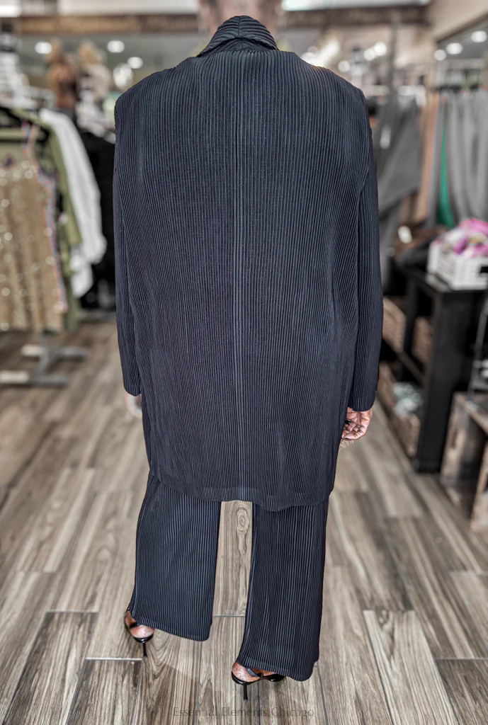 Alquema Plisse Blazer, Black - Image 3