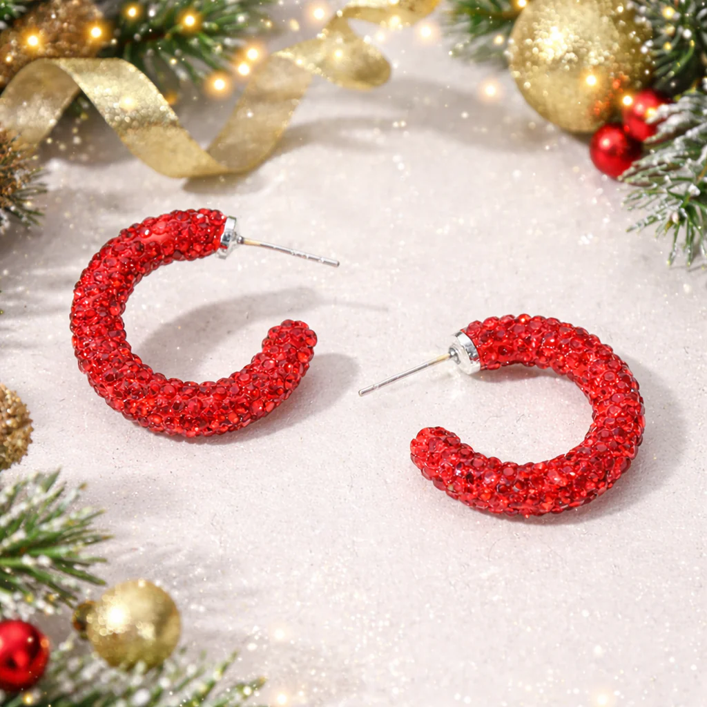 Broadway Blingy Hoop Earrings - Image 3