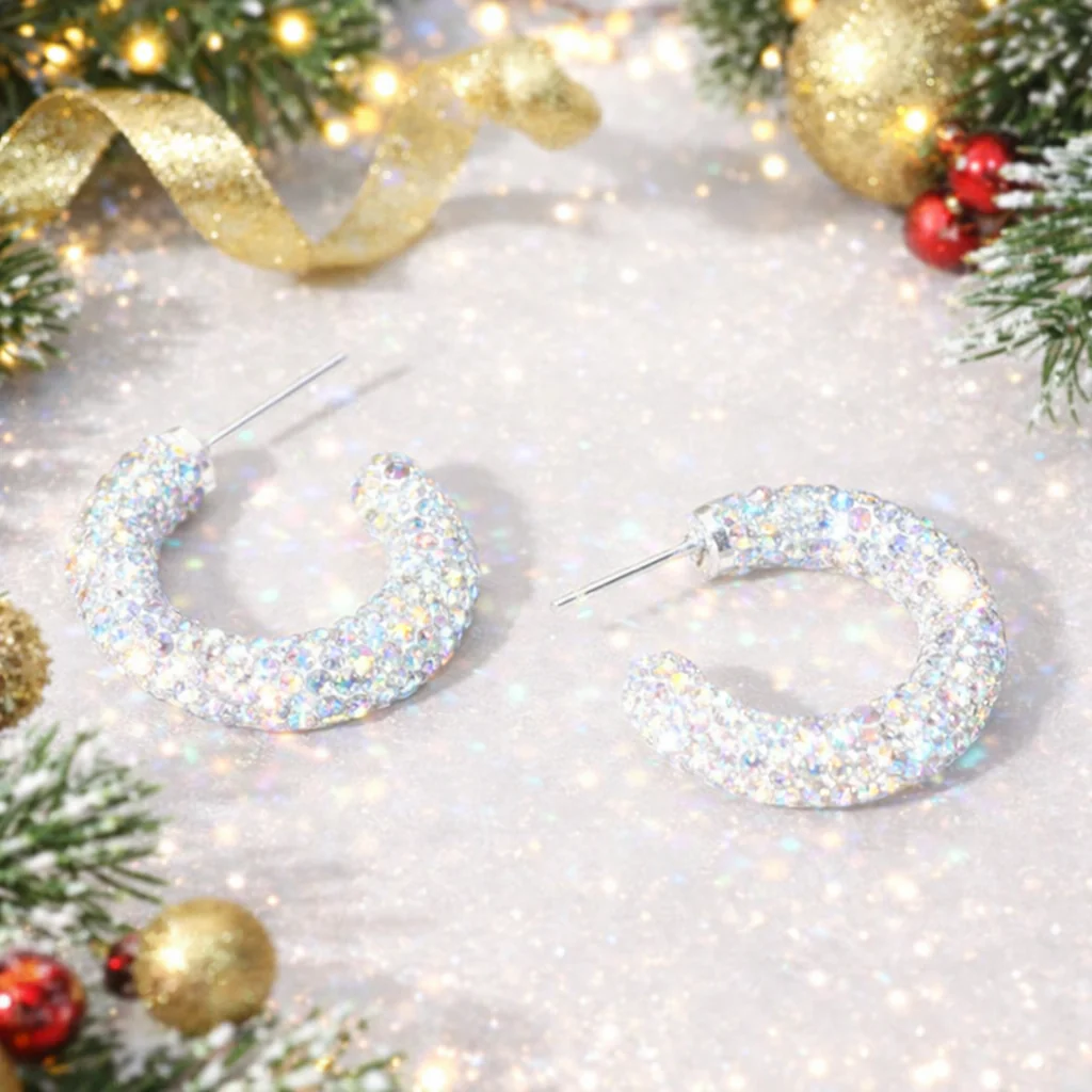 Broadway Blingy Hoop Earrings - Image 4