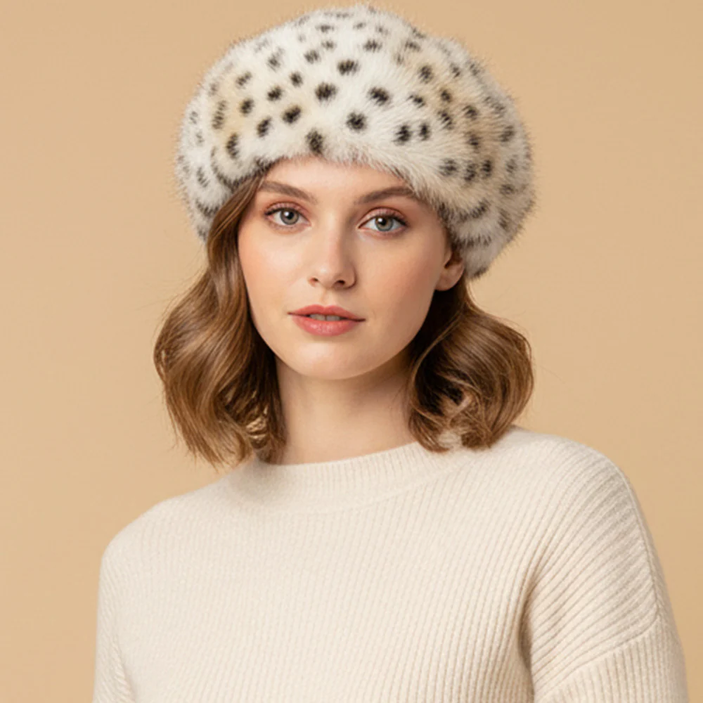 Faux Fur Beret - Image 3