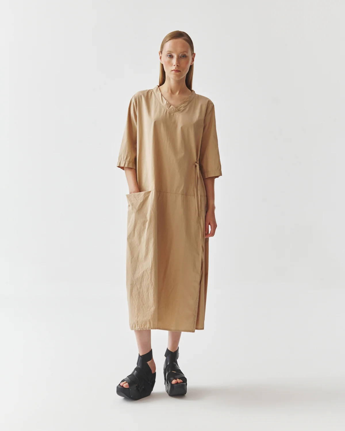 Kedziorek Cotton Dress, Sand - Image 3