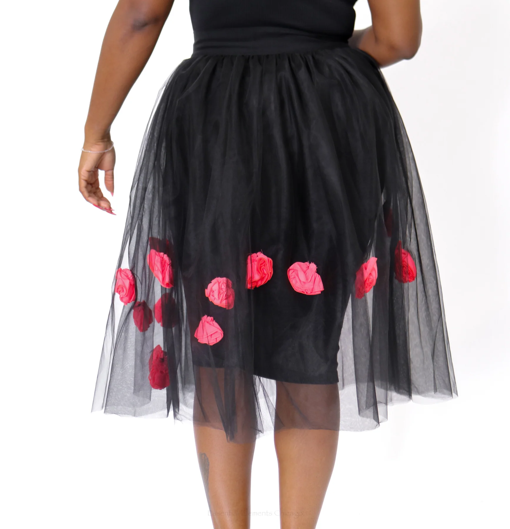Pluslavie Flower Mesh Skirt - Image 4