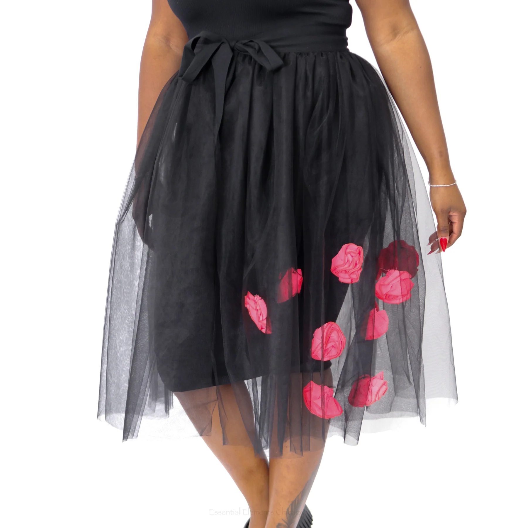 Pluslavie Flower Mesh Skirt - Image 5