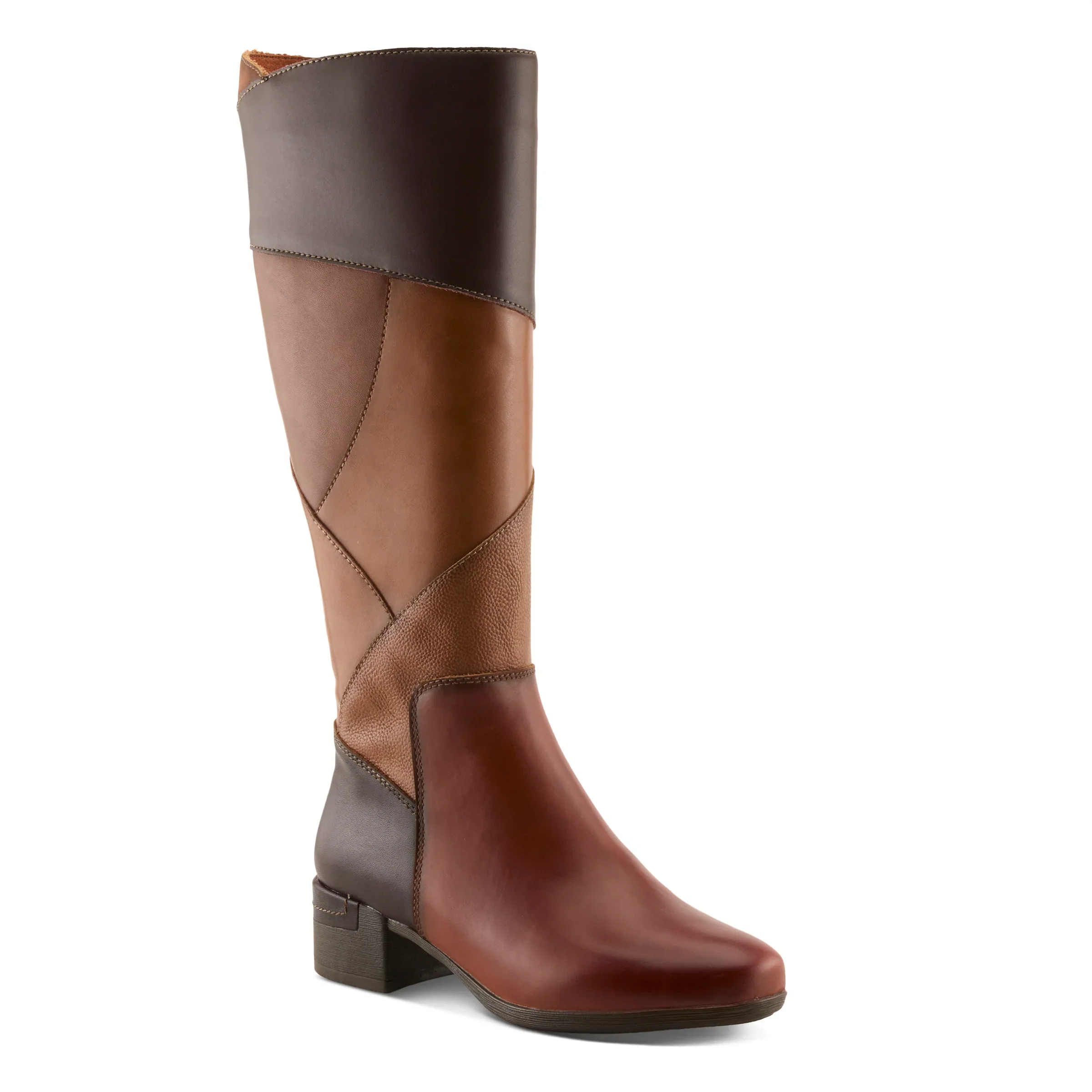Spring Step Patchwork Boots - Brown - Image 3